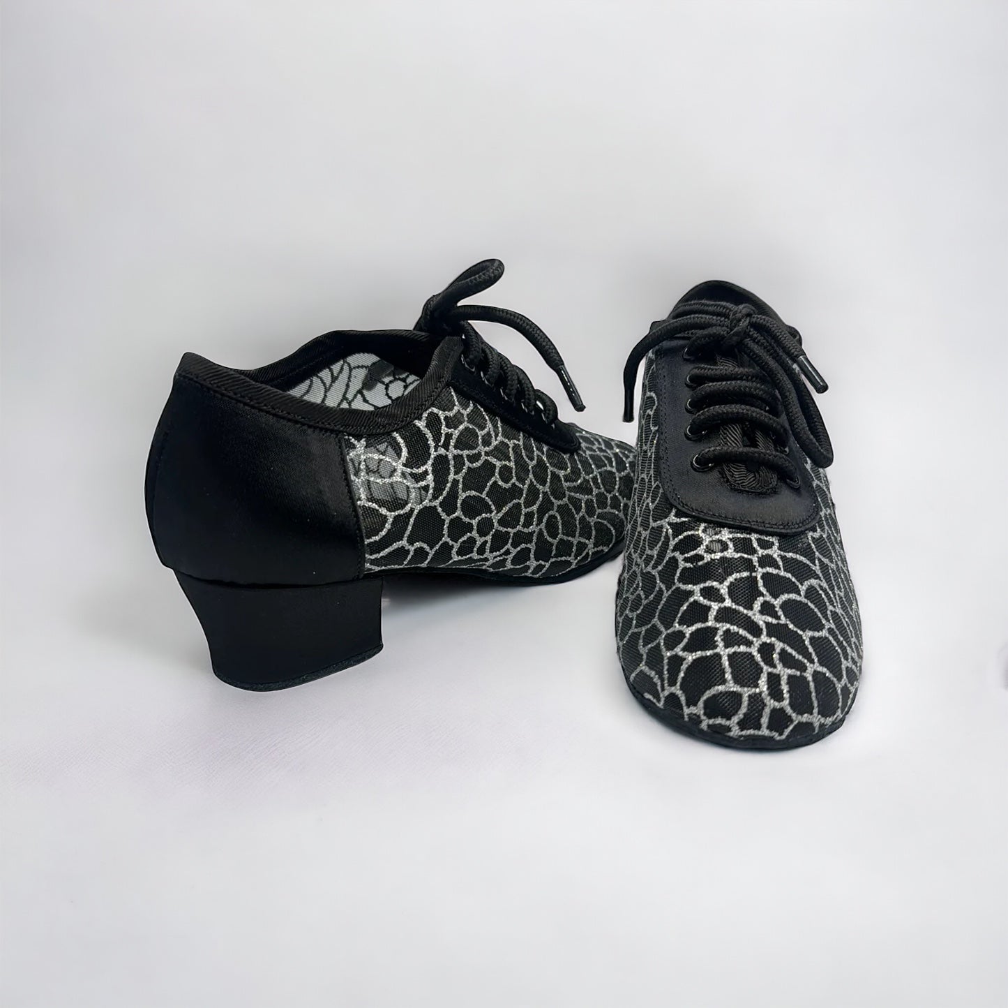 Black Silver Flower - EveriseDanceShoes