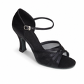 Black Satin Mesh #160503 - EveriseDanceShoes