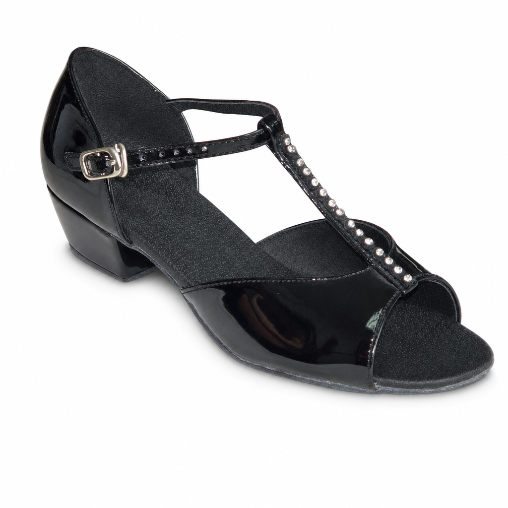 Black T-Strap # 160915B - EveriseDanceShoes