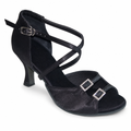 Black Satin Diamonds # 162502 - EveriseDanceShoes