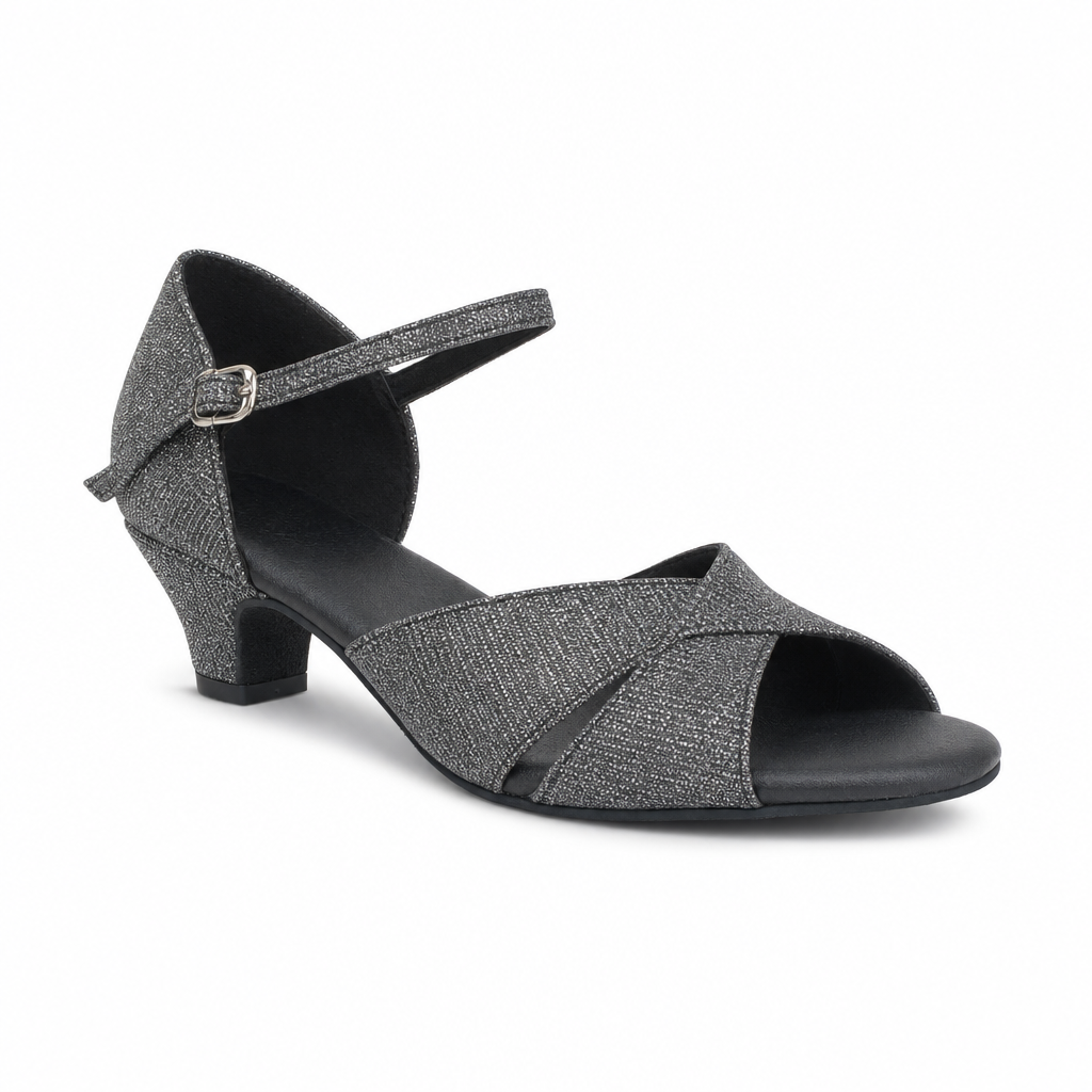 Black/Grey Glitter # 161516 - EveriseDanceShoes