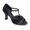 Black With Gold Pattern # 161708 - EveriseDanceShoes