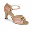Flesh Satin Color, Diamonds, Adjustable Width # 161902 - EveriseDanceShoes