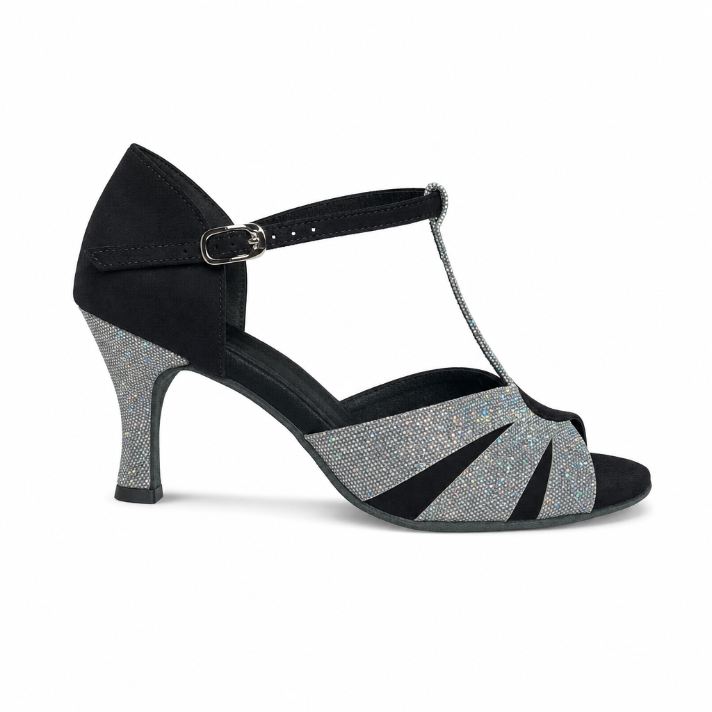 Black/Silver Glitter # 167402 - EveriseDanceShoes