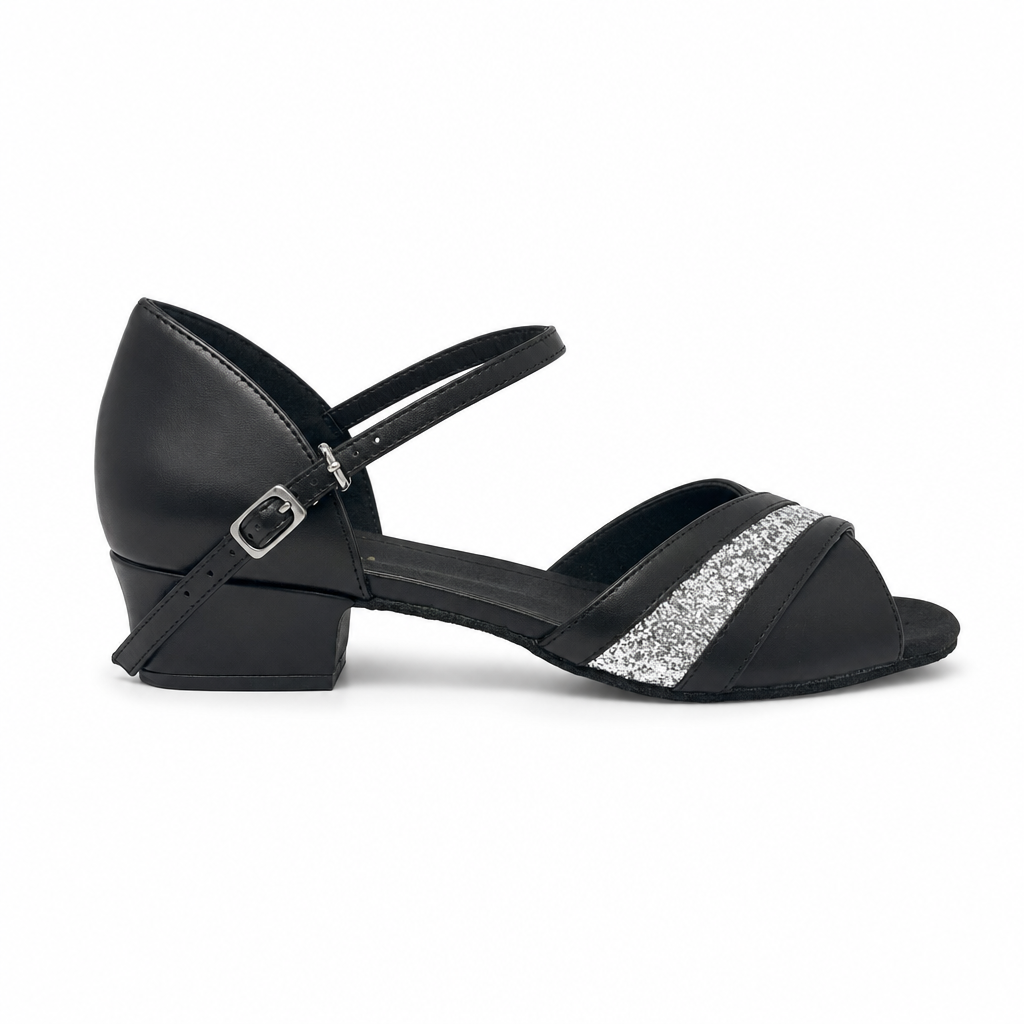Black Leather / Silver Glitter # 168502