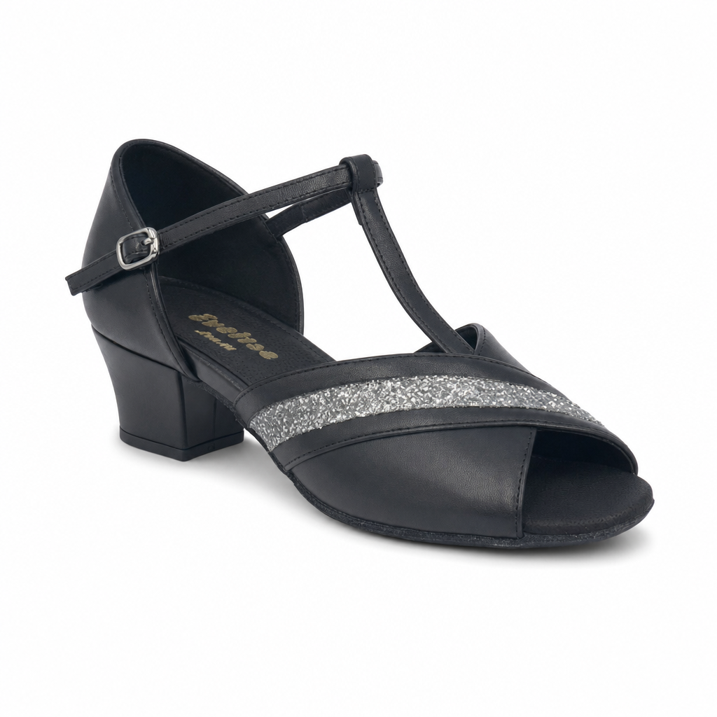 Black Leather / Silver Glitter # 168502