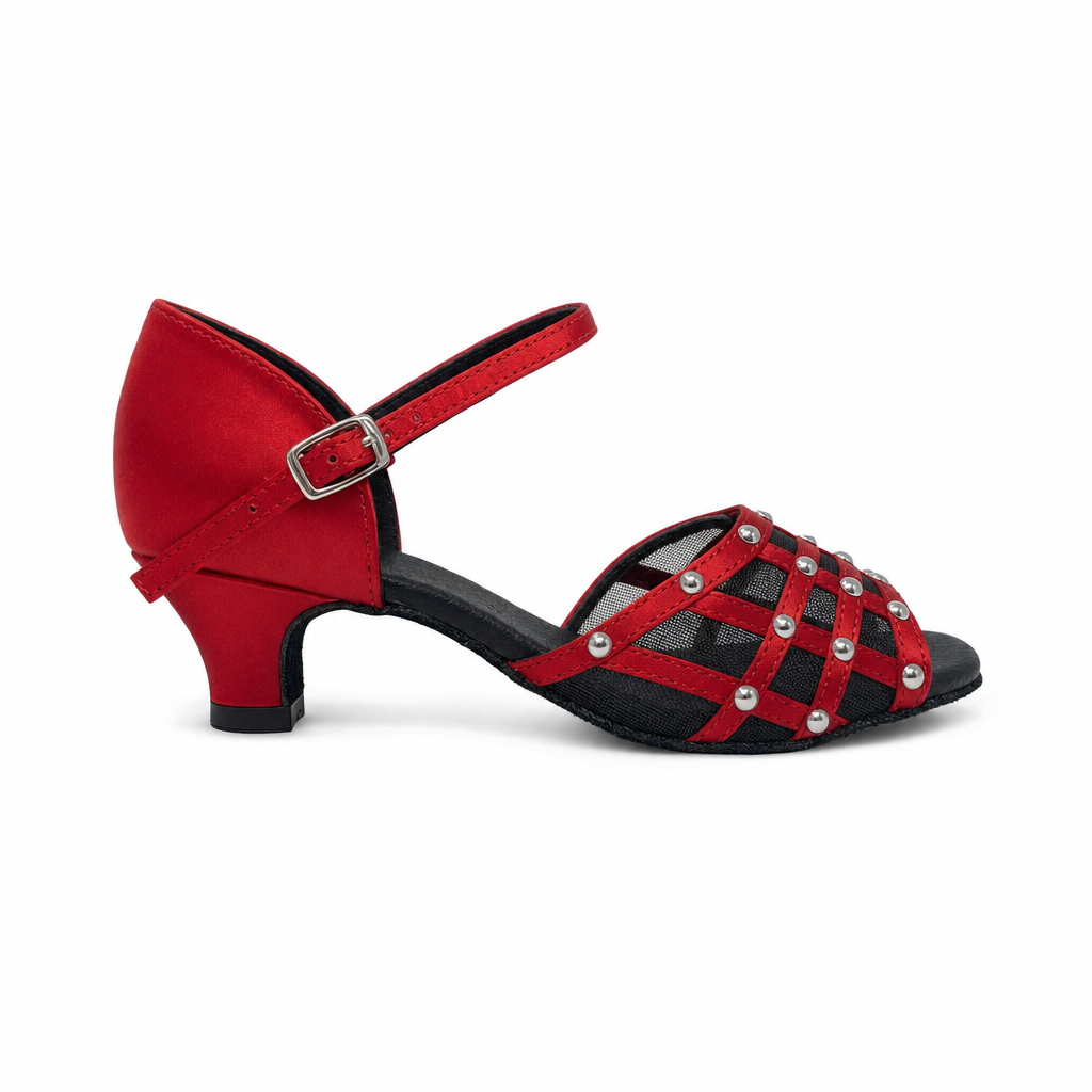 Red/Black Mesh # 168102 - EveriseDanceShoes