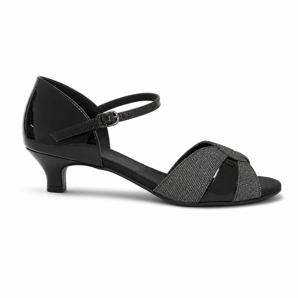 Black/Grey Sparkle #270609 - EveriseDanceShoes