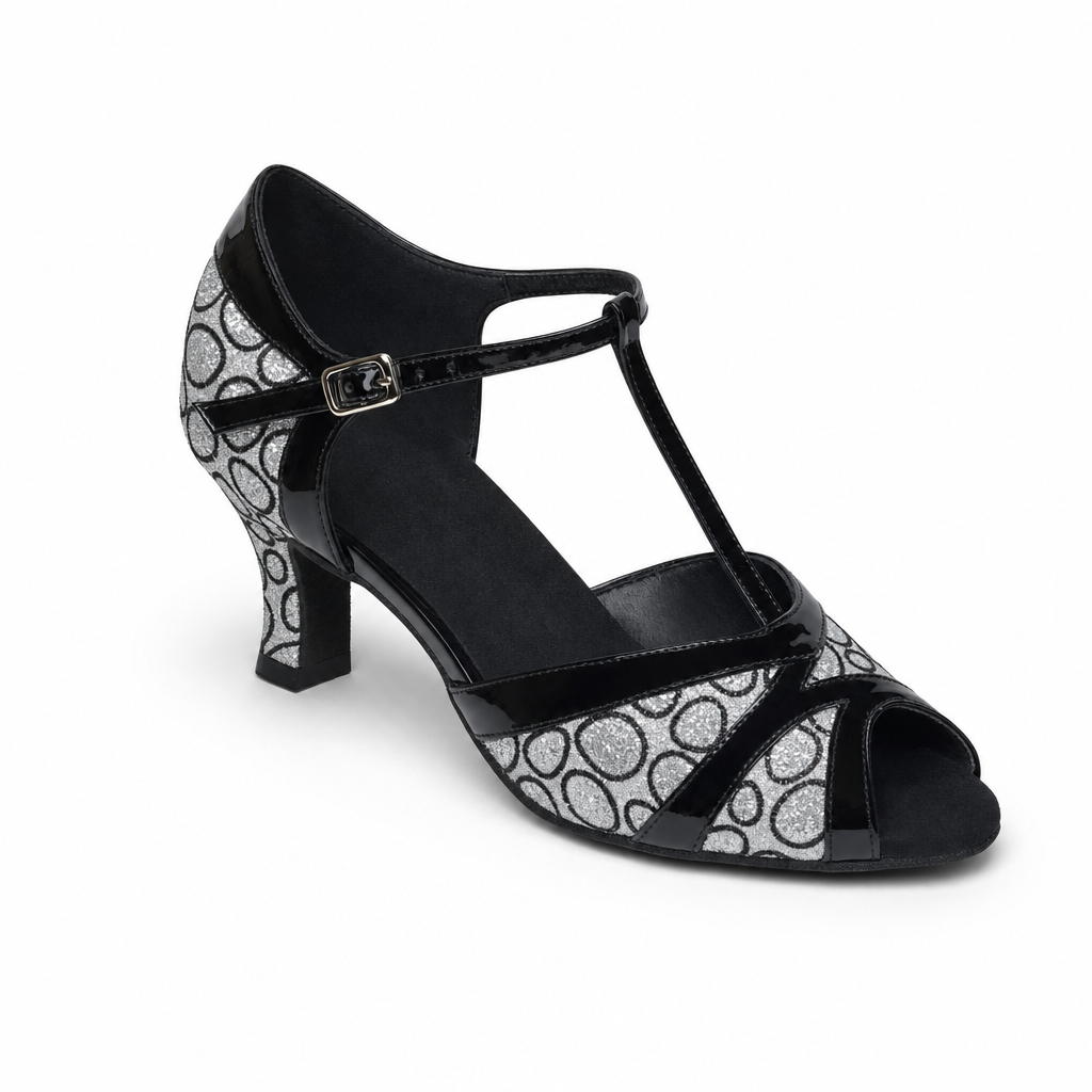 Black/Silver Glitter #271201 - EveriseDanceShoes