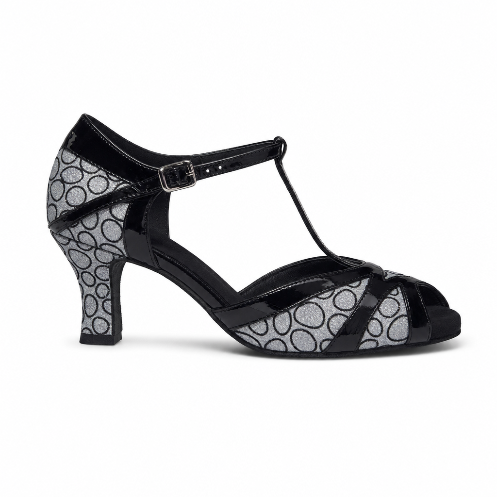 Black/Silver Glitter #271201 - EveriseDanceShoes