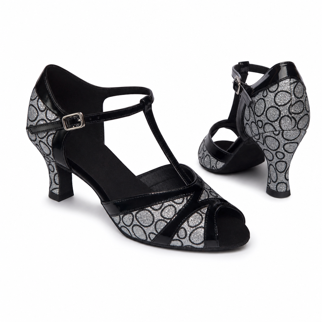 Black/Silver Glitter #271201 - EveriseDanceShoes