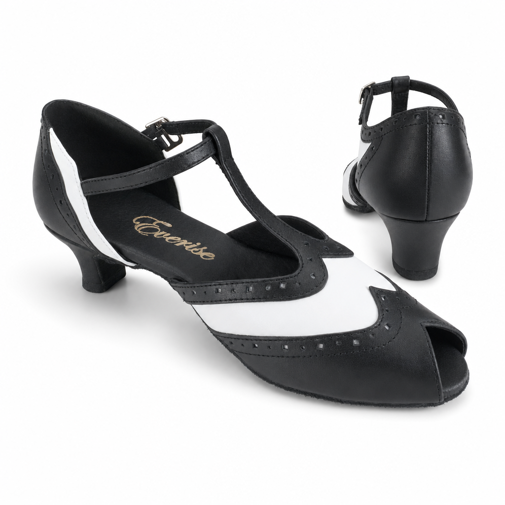 Black/White Leather #273401 - EveriseDanceShoes