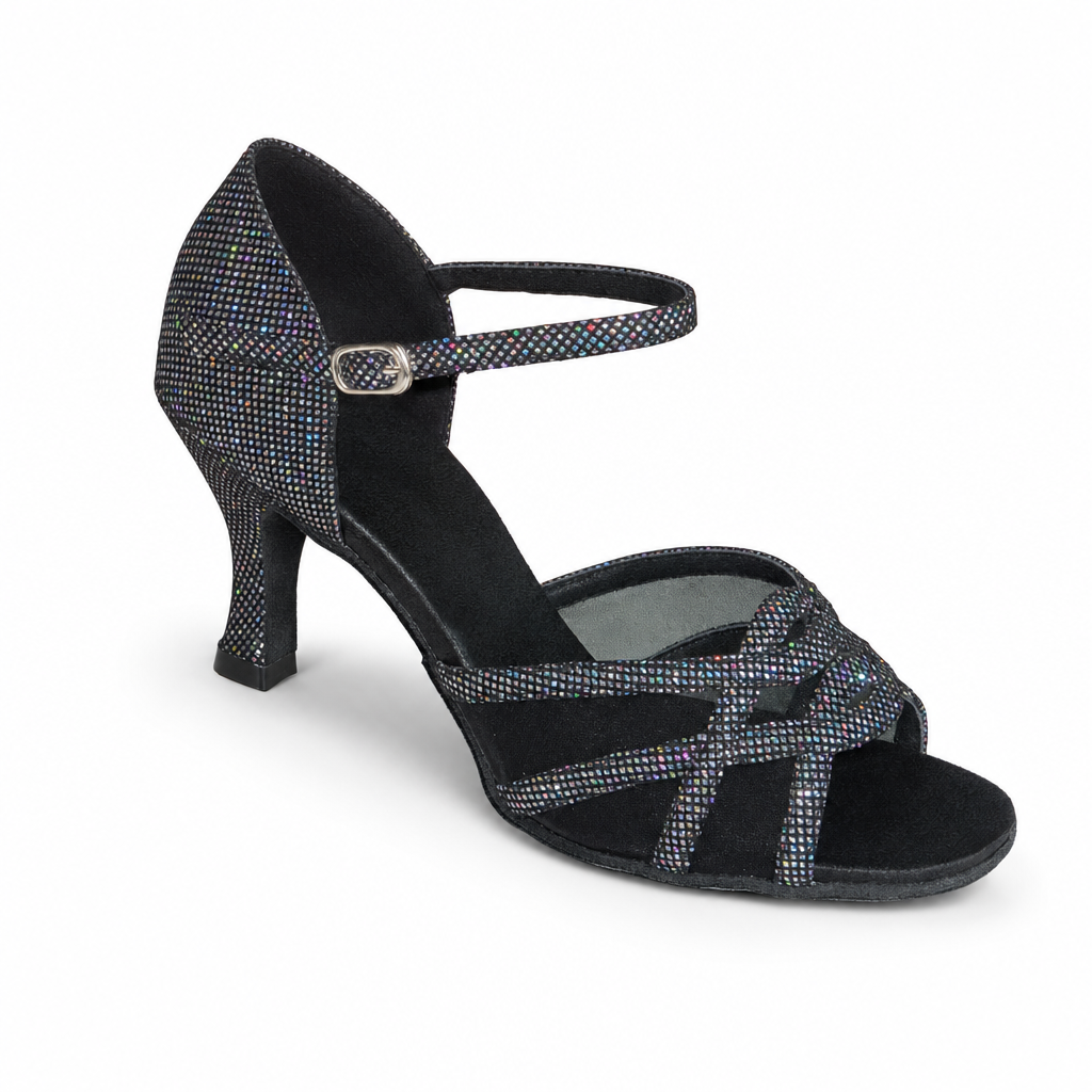 Black Silver Glitter # 165602 - EveriseDanceShoes