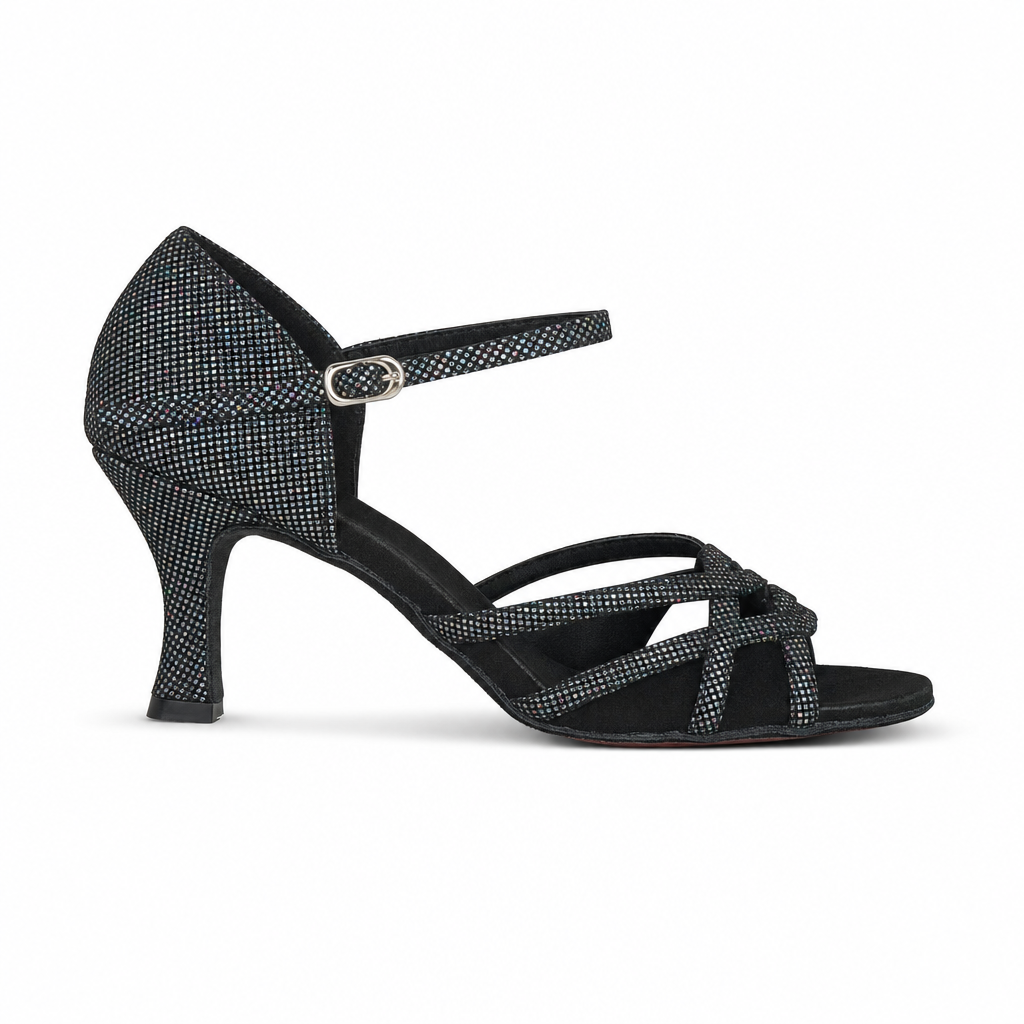 Black Silver Glitter # 165602 - EveriseDanceShoes