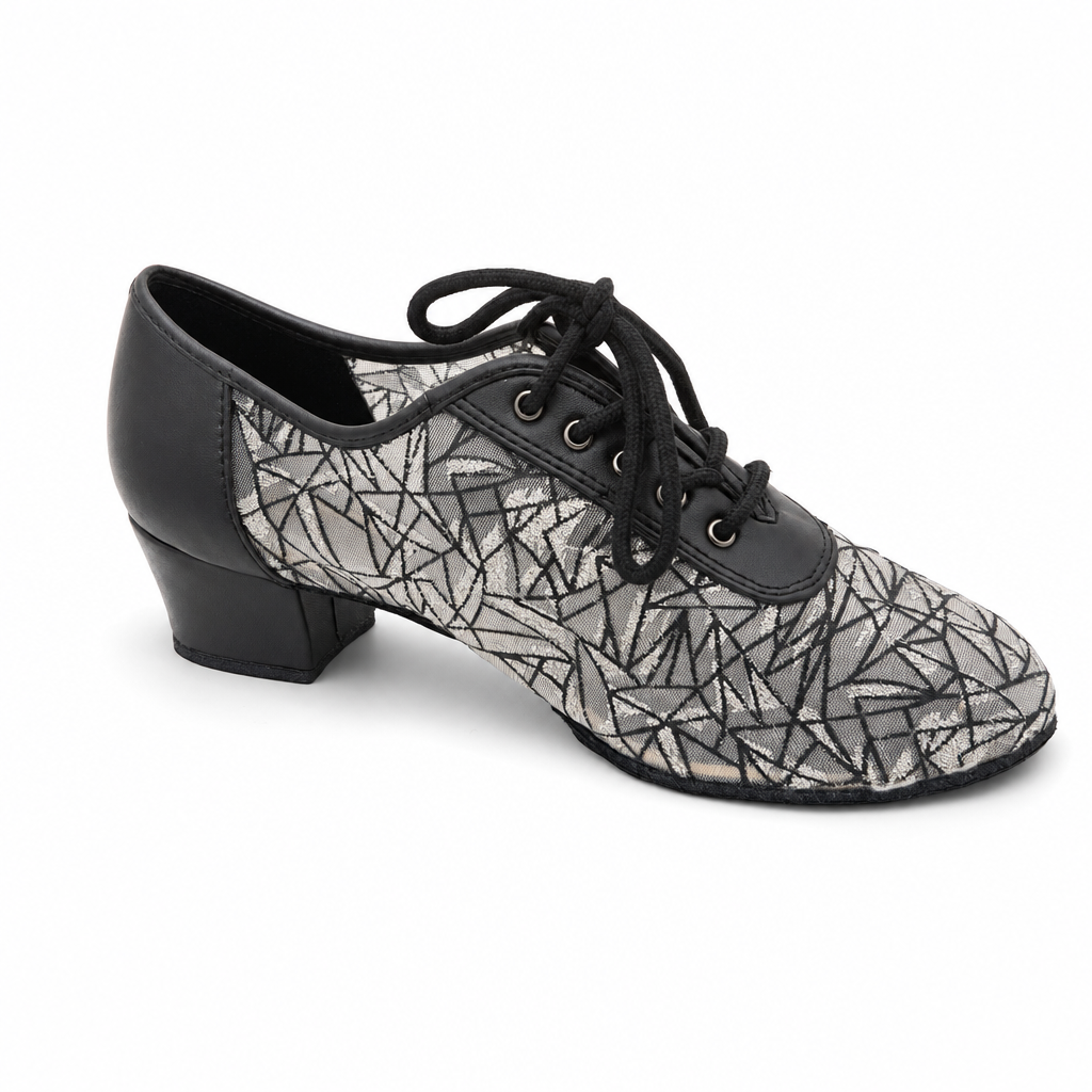 Black/Silver Mesh #200205 - EveriseDanceShoes