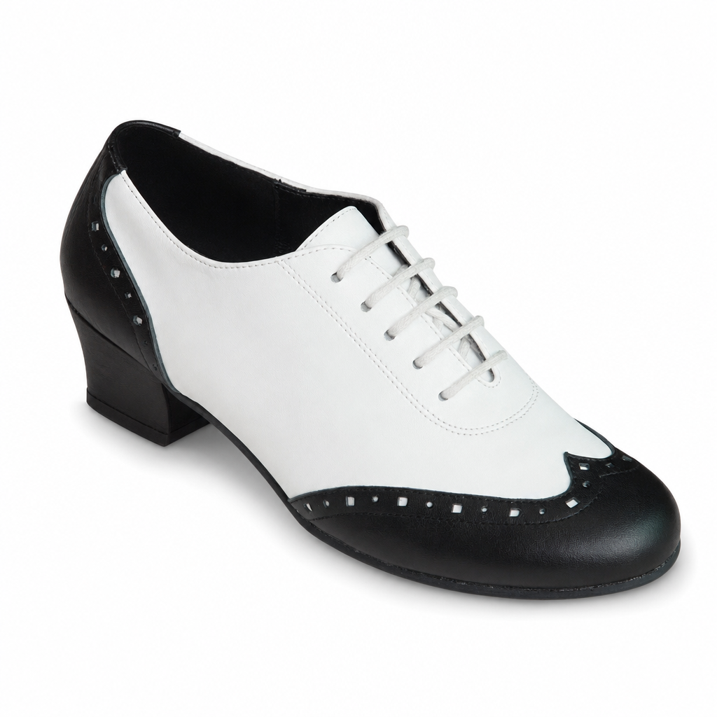 Practice Black & White Leather # 200801 - EveriseDanceShoes