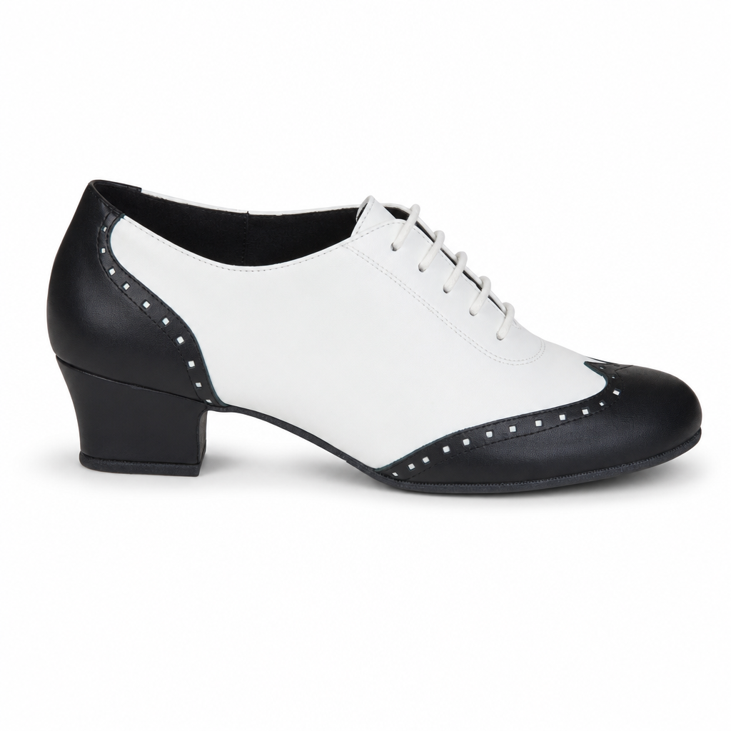 Practice Black & White Leather # 200801 - EveriseDanceShoes