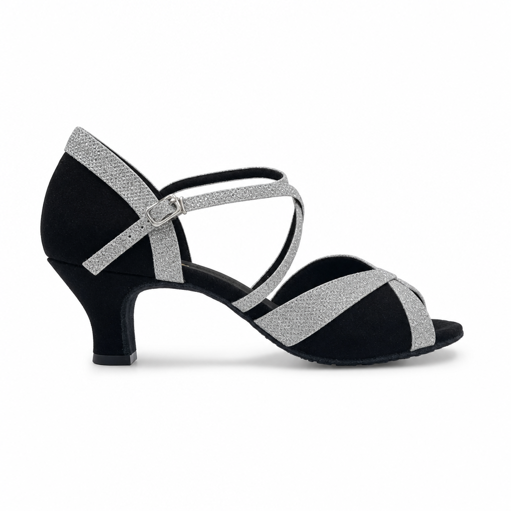 Black Silver Straps #845261 - EveriseDanceShoes