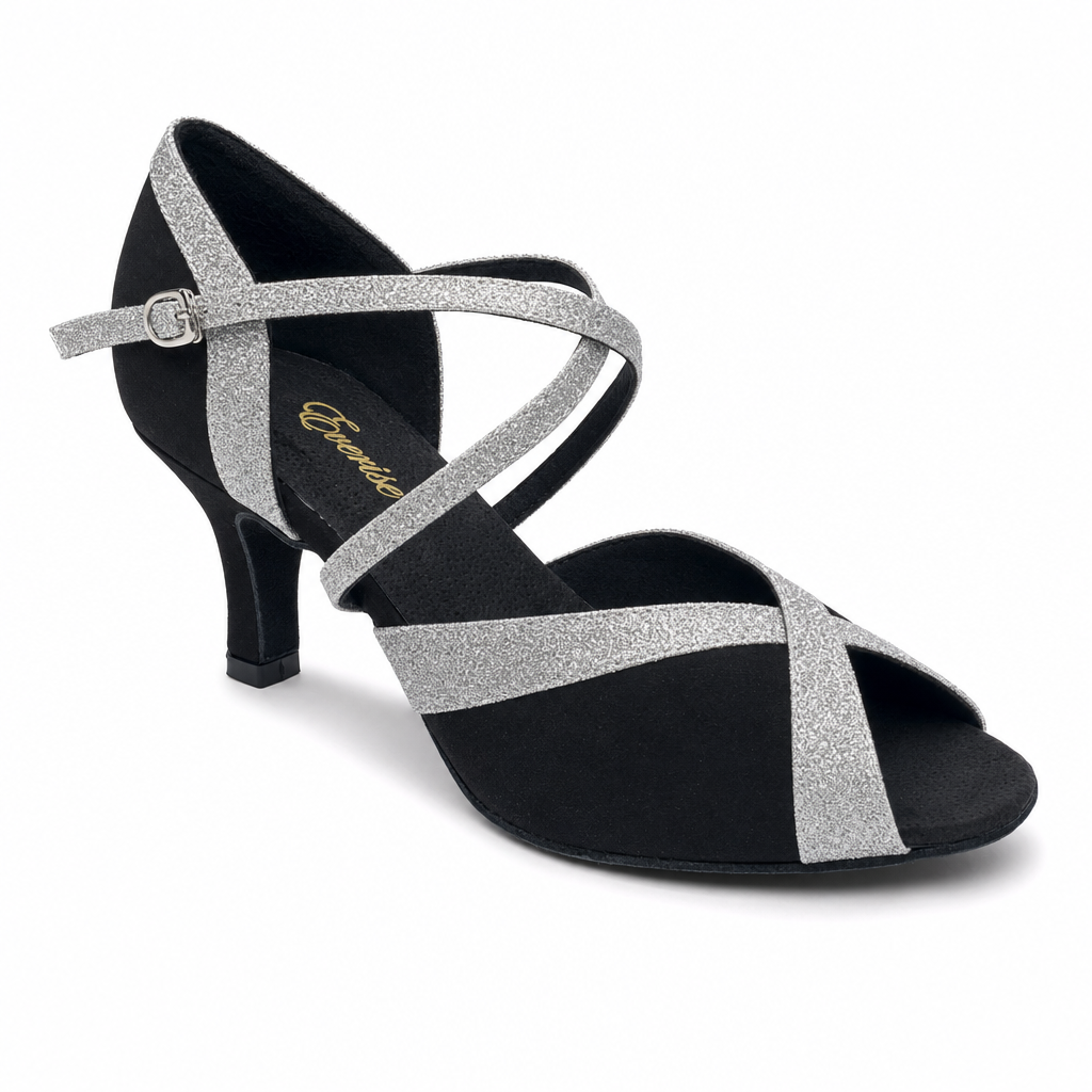 Black Silver Straps #845261 - EveriseDanceShoes
