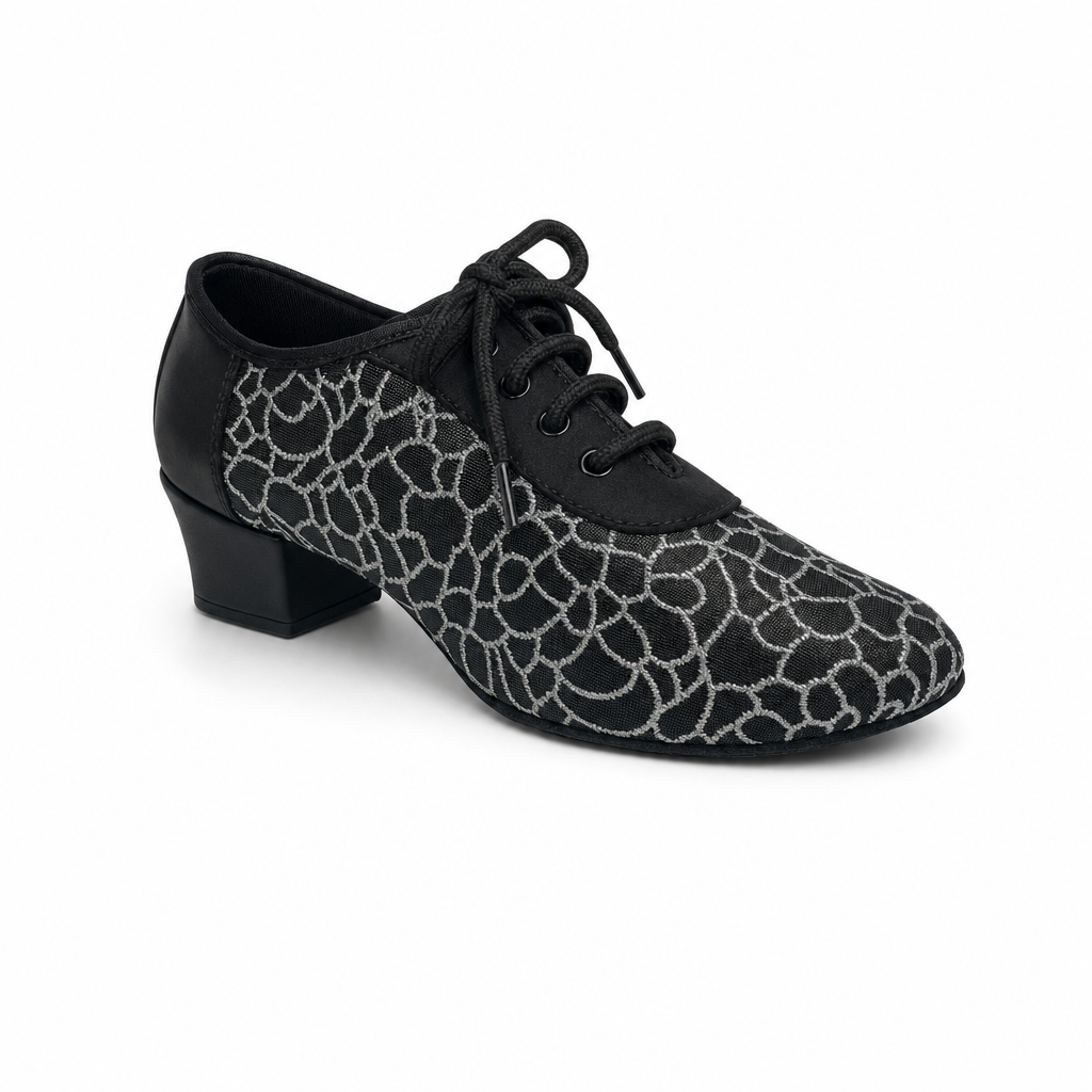 Black Silver Flower - EveriseDanceShoes