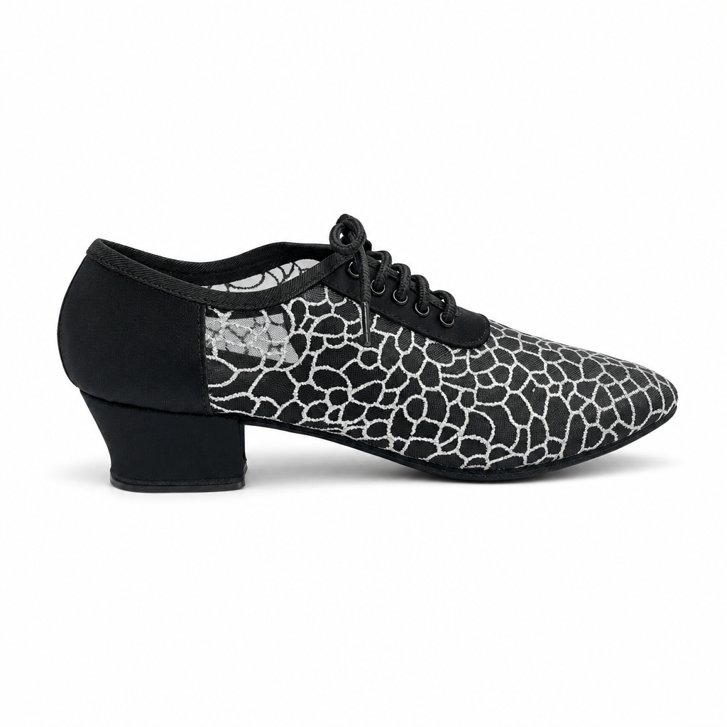 Black Silver Flower - EveriseDanceShoes