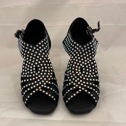 Black Satin Diamond Sparkles # 75796612 - EveriseDanceShoes