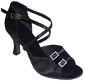Black Satin Diamonds Dance Shoes #162502 - Everise Dance Shoes