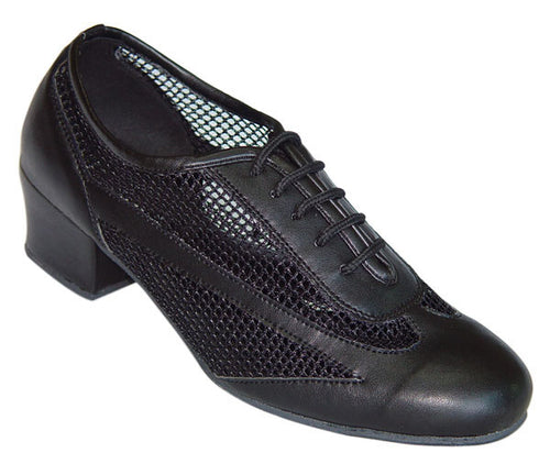 Black Mesh Leather # 200901 - EveriseDanceShoes